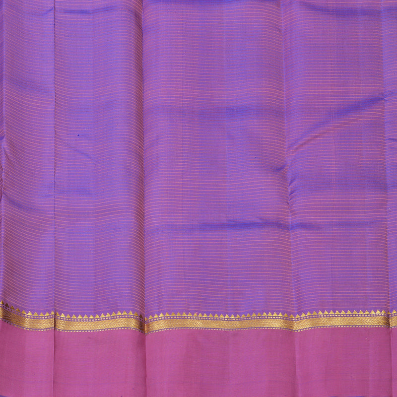 Hayagrivas Handloom Orange Kanjivaram Silk Saree with Purple Border KBE1281I1-10