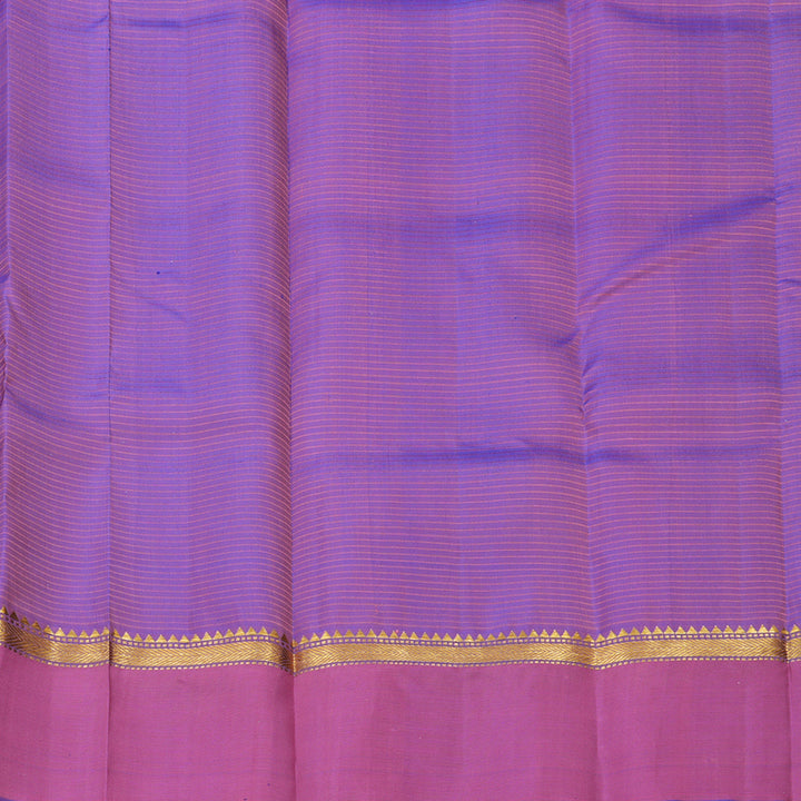 Hayagrivas Handloom Orange Kanjivaram Silk Saree with Purple Border KBE1281I1-10