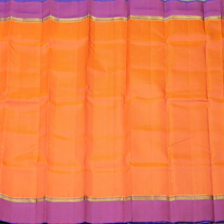 Hayagrivas Handloom Orange Kanjivaram Silk Saree with Purple Border KBE1281I1-10