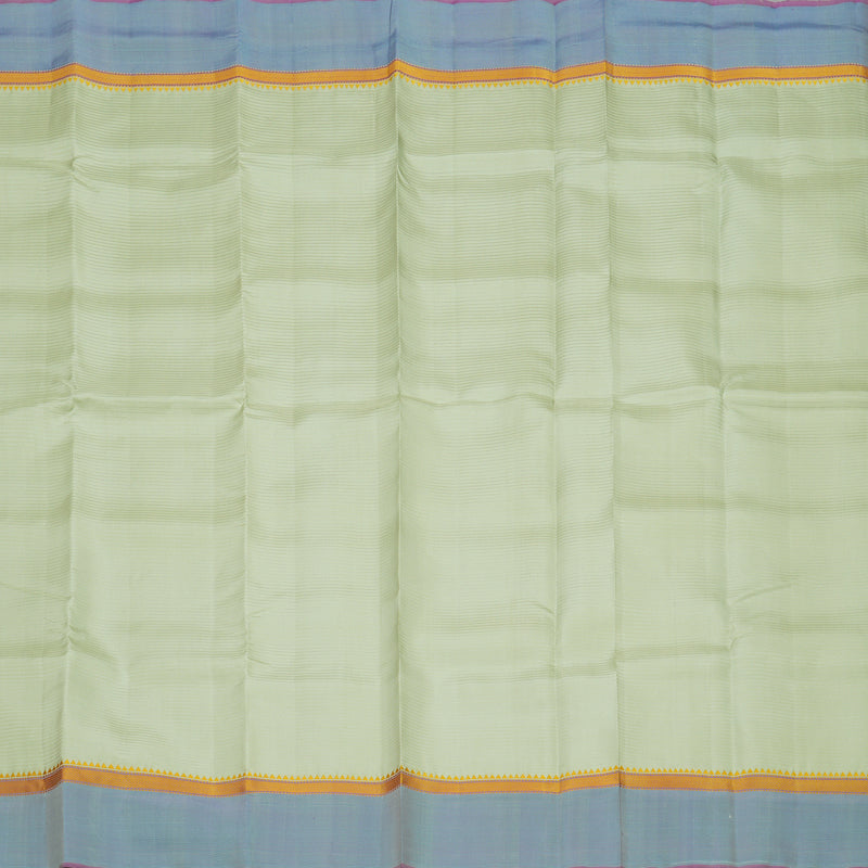 Hayagrivas Handloom Pastel Green Kanjivaram Silk Saree with Sky Blue Border KBE1281I1-7