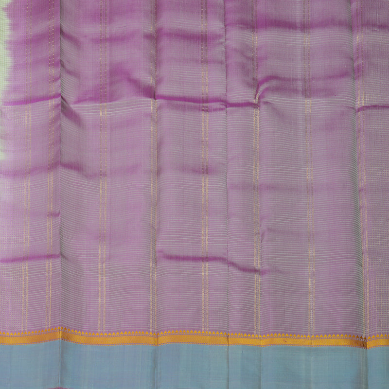 Hayagrivas Handloom Pastel Green Kanjivaram Silk Saree with Sky Blue Border KBE1281I1-7