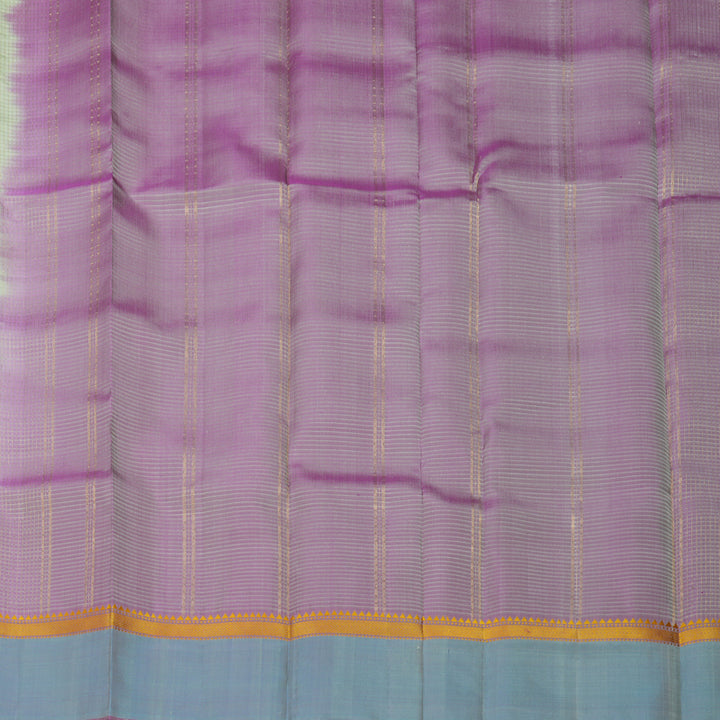 Hayagrivas Handloom Pastel Green Kanjivaram Silk Saree with Sky Blue Border KBE1281I1-7