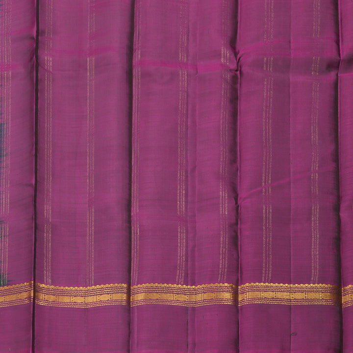 Hayagrivas Handloom Bottle Green Kanjivaram Silk Saree with Wine Purple Border KBE1281I10-2