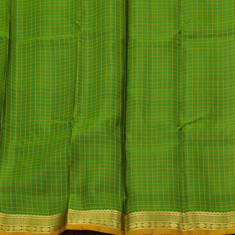 Hayagrivas Handloom Black Kanjivaram Silk Saree with Green Border KBE1281I13-1