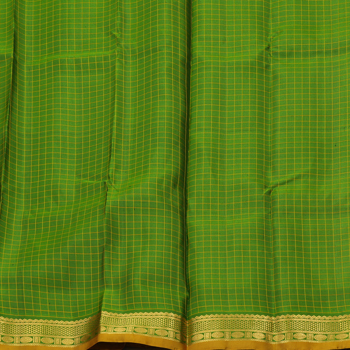 Hayagrivas Handloom Black Kanjivaram Silk Saree with Green Border KBE1281I13-1