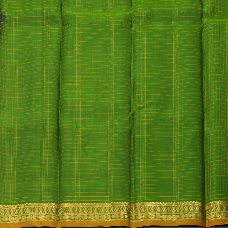 Hayagrivas Handloom Black Kanjivaram Silk Saree with Green Border KBE1281I13-1