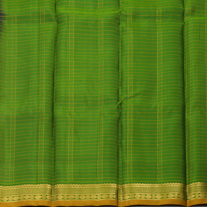 Hayagrivas Handloom Black Kanjivaram Silk Saree with Green Border KBE1281I13-1
