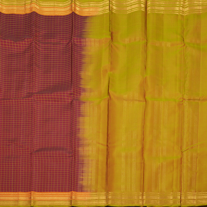 Hayagrivas Handloom Brown Kanjivaram Silk Saree KBE1281I13-2
