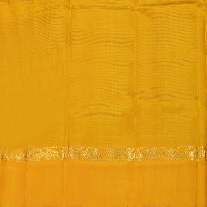 Hayagrivas Handloom Mehandi Green Kanjivaram Silk Saree with Mango Yellow Border KBE1281I2-8