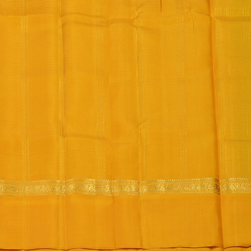 Hayagrivas Handloom Mehandi Green Kanjivaram Silk Saree with Mango Yellow Border KBE1281I2-8