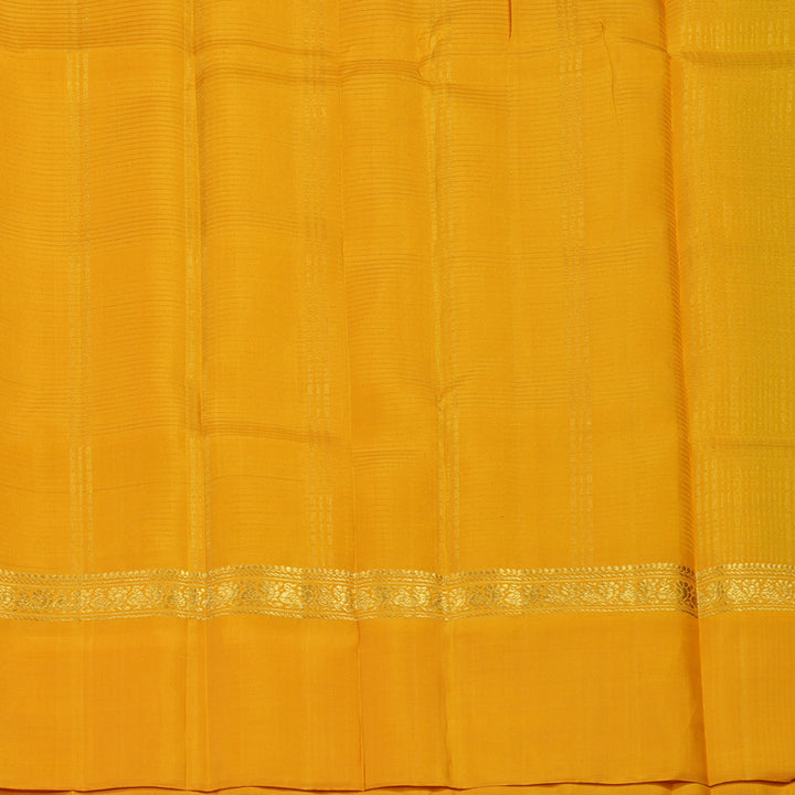 Hayagrivas Handloom Mehandi Green Kanjivaram Silk Saree with Mango Yellow Border KBE1281I2-8