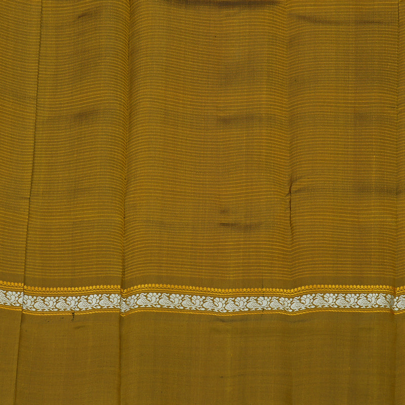 Hayagrivas Handloom Orange Kanjivaram Silk Saree with Olive Green contrast KBE1281I2-9