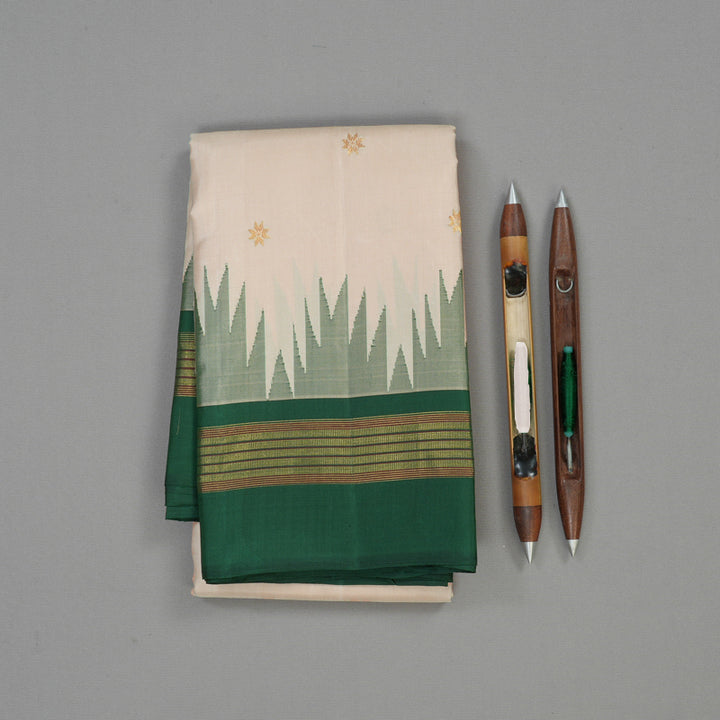 Hayagrivas Handloom Sandal Kanjivaram Silk Saree with Bottle Green border KBE1281I20-3