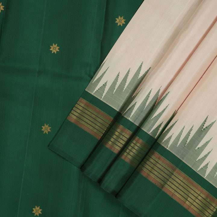 Hayagrivas Handloom Sandal Kanjivaram Silk Saree with Bottle Green border KBE1281I20-3
