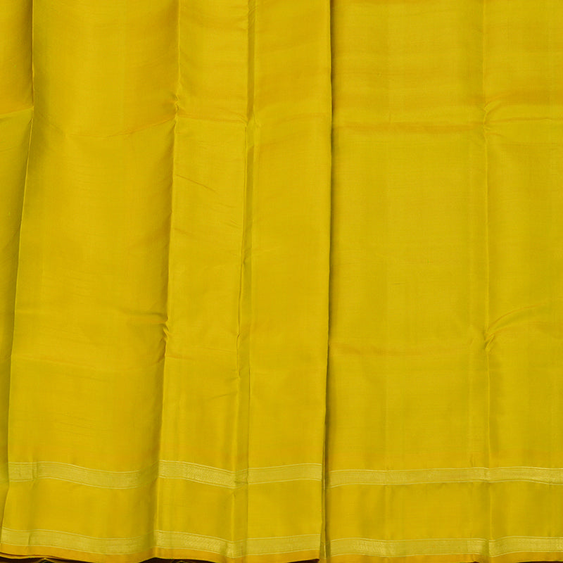Hayagrivas Handloom Blue & Yellow Kanjivaram Silk Saree with Sampanga Yellow Border KBE1281I5-2