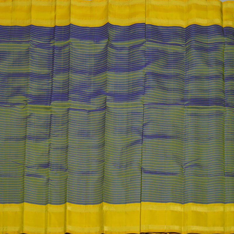 Hayagrivas Handloom Blue & Yellow Kanjivaram Silk Saree with Sampanga Yellow Border KBE1281I5-2
