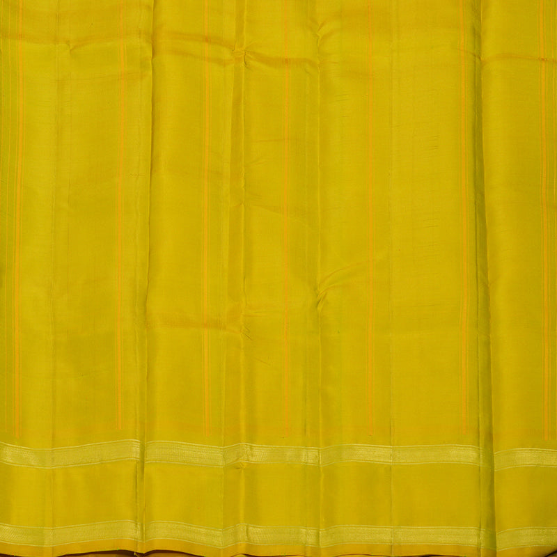 Hayagrivas Handloom Blue & Yellow Kanjivaram Silk Saree with Sampanga Yellow Border KBE1281I5-2