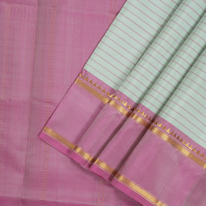 Hayagrivas Handloom Powder Blue Kanjivaram Silk Saree with Mild Purple Border KBE1281I5-3