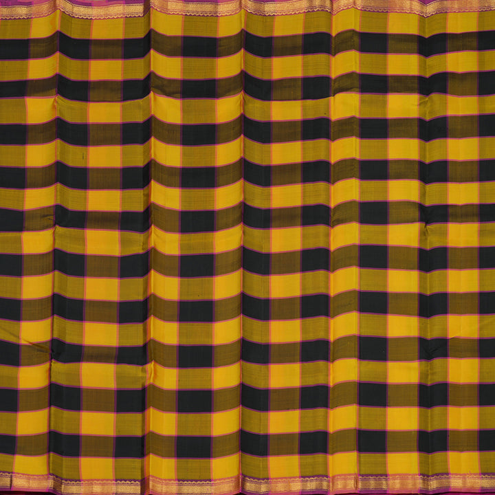 Hayagrivas Handloom Multicolour Checks Kanjivaram Silk Saree with Small Border KBE1281I7-3