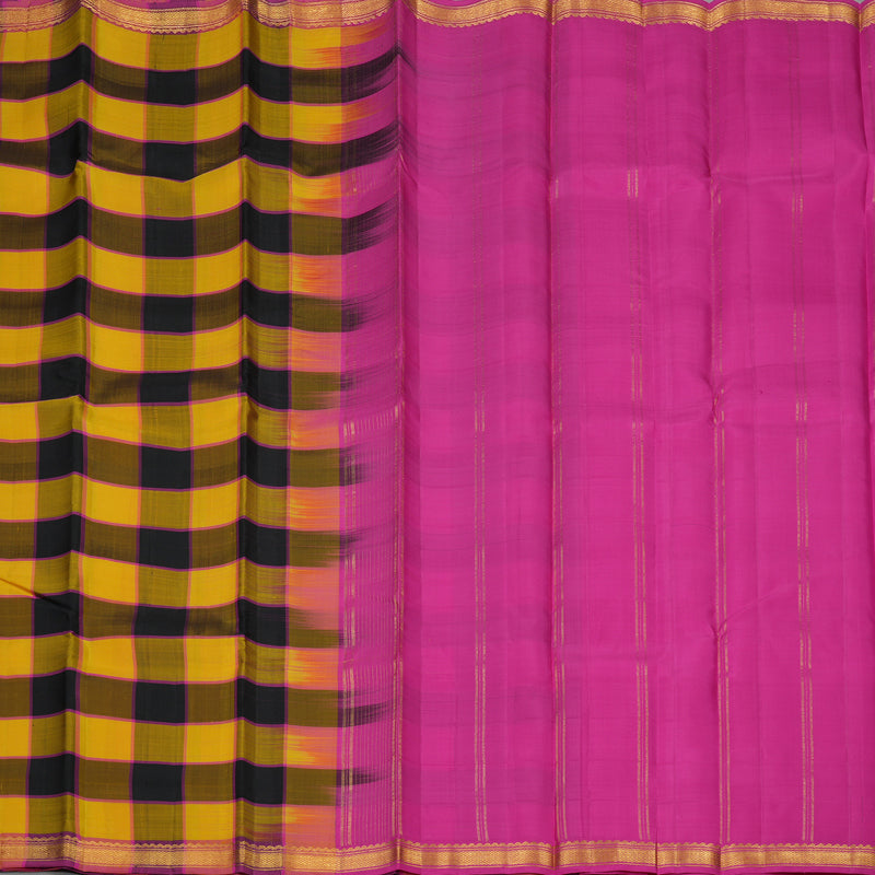 Hayagrivas Handloom Multicolour Checks Kanjivaram Silk Saree with Small Border KBE1281I7-3