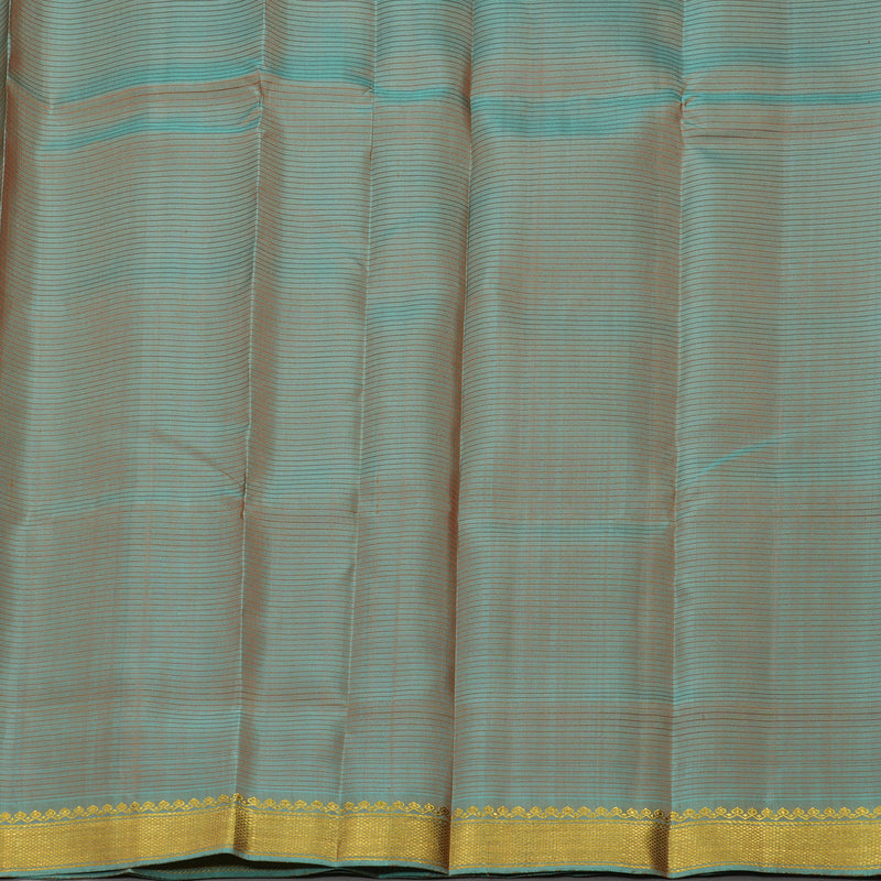 Hayagrivas Handloom Chocolate Brown Kanjivaram Silk Saree with Ganga Jamuna (Manthalir & Powder Blue) Border KBE1281I8-2