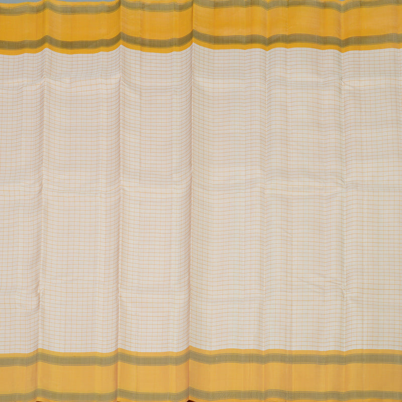 Hayagrivas Handloom Cream Shade Kanjivaram Silk Saree with Mild Yellow Border KBE1281I9-1