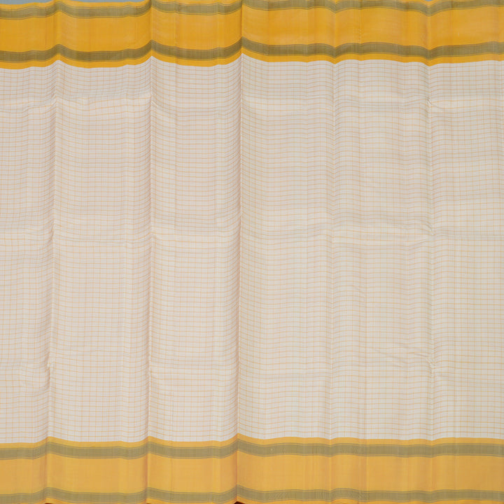 Hayagrivas Handloom Cream Shade Kanjivaram Silk Saree with Mild Yellow Border KBE1281I9-1