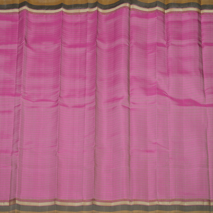 Hayagrivas Handloom Rose Pink Kanjivaram Silk Saree with Sand Brown Border KBE1283I3-5