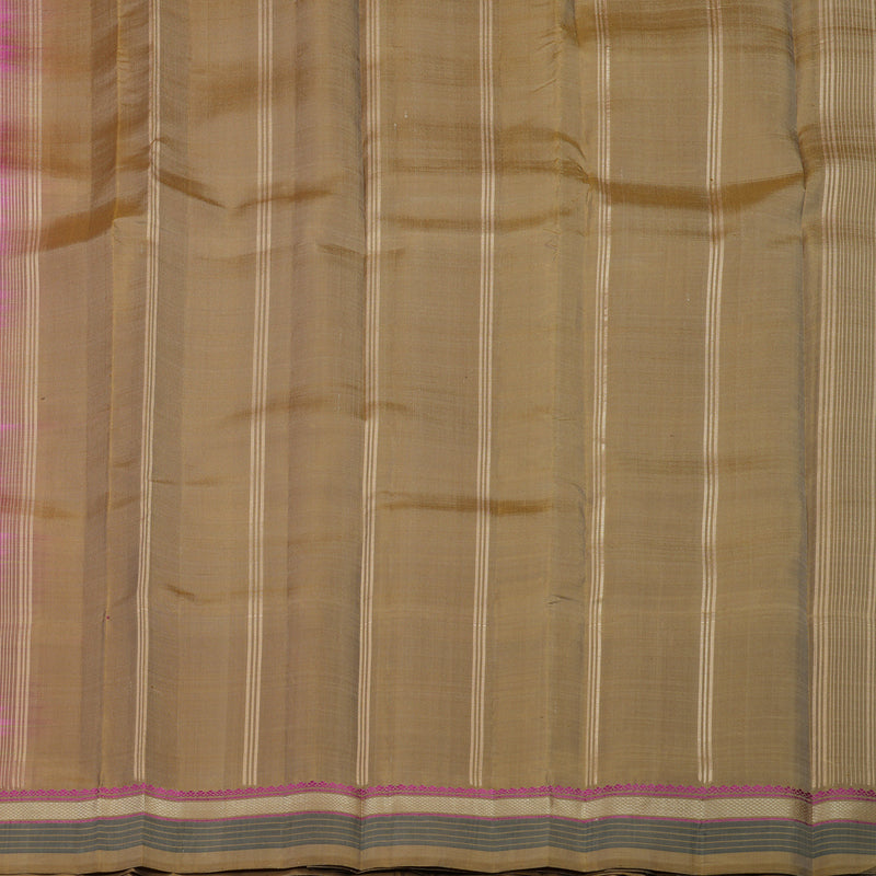 Hayagrivas Handloom Rose Pink Kanjivaram Silk Saree with Sand Brown Border KBE1283I3-5