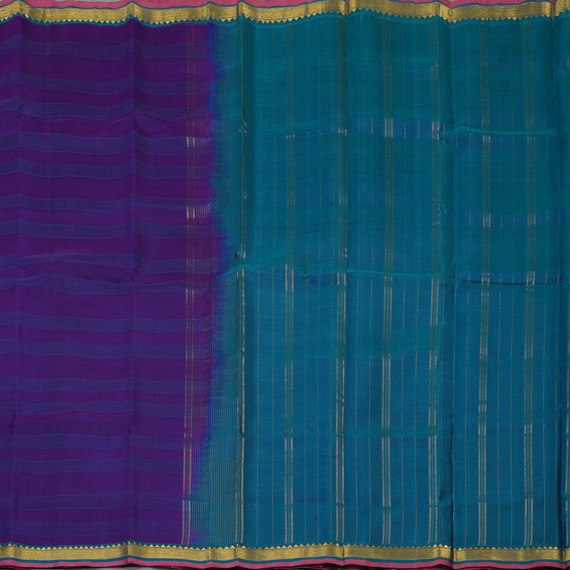 Hayagrivas Handloom Purplish Blue Kanjivaram Silk Saree KBE1283I3-6