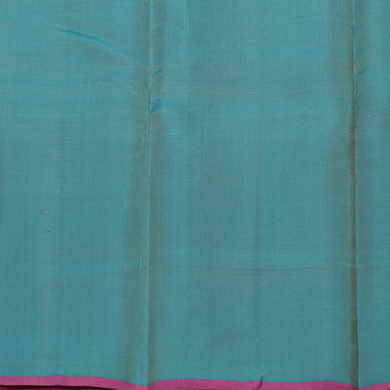 Hayagrivas Handloom Yellowish Green Kanjivaram Silk Saree with Rama Blue Border KBE1287J2-3