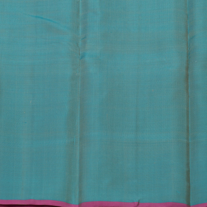 Hayagrivas Handloom Yellowish Green Kanjivaram Silk Saree with Rama Blue Border KBE1287J2-3