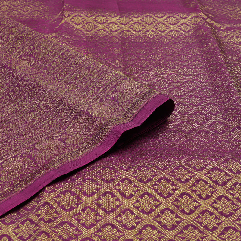 Hayagrivas Handloom Kanjivaram silk saree in Attractive Bottle green with Purple KBE128D10-1