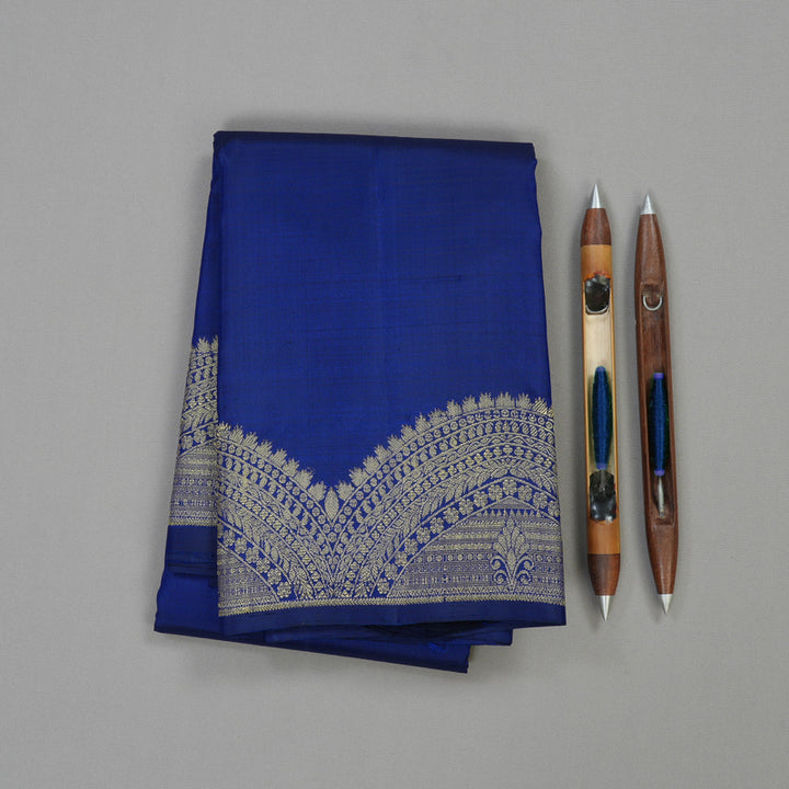 Hayagrivas Handloom Pure Kanjivaram Silk Saree In Regal Blue KBE128D11-10