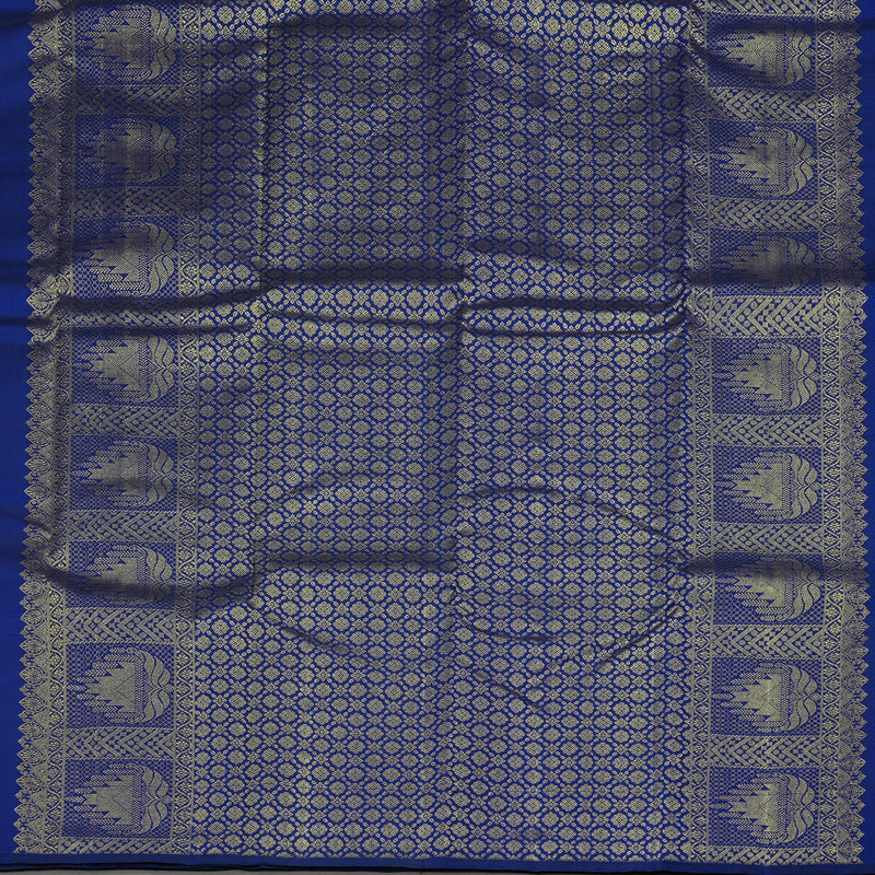 Hayagrivas Handloom Pure Kanjivaram Silk Saree In Regal Blue KBE128D11-10