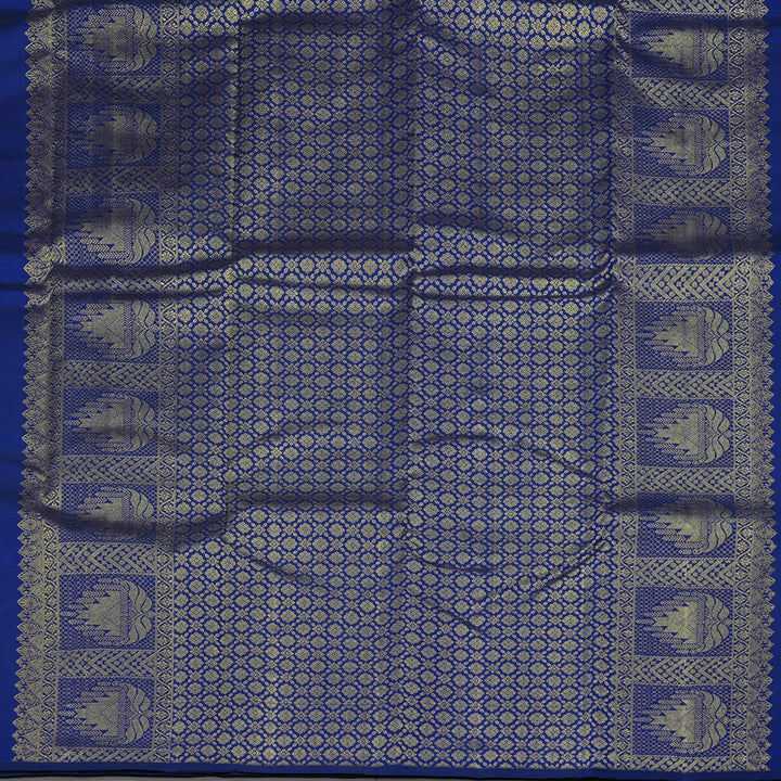 Hayagrivas Handloom Pure Kanjivaram Silk Saree In Regal Blue KBE128D11-10