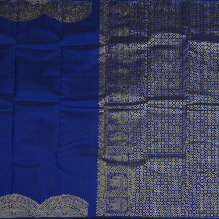 Hayagrivas Handloom Pure Kanjivaram Silk Saree In Regal Blue KBE128D11-10