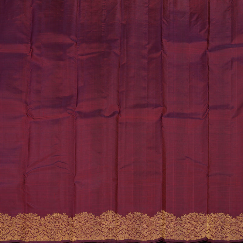 Hayagrivas Handloom Kanjivaram silk saree in Dark maroon KBE128D11-5