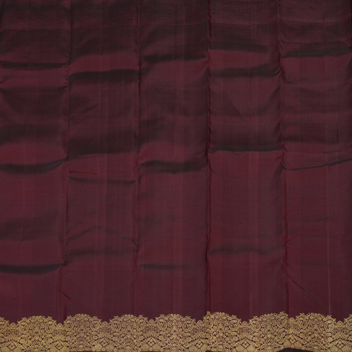 Hayagrivas Handloom Kanjivaram silk saree in Wine maroon KBE128D11-7