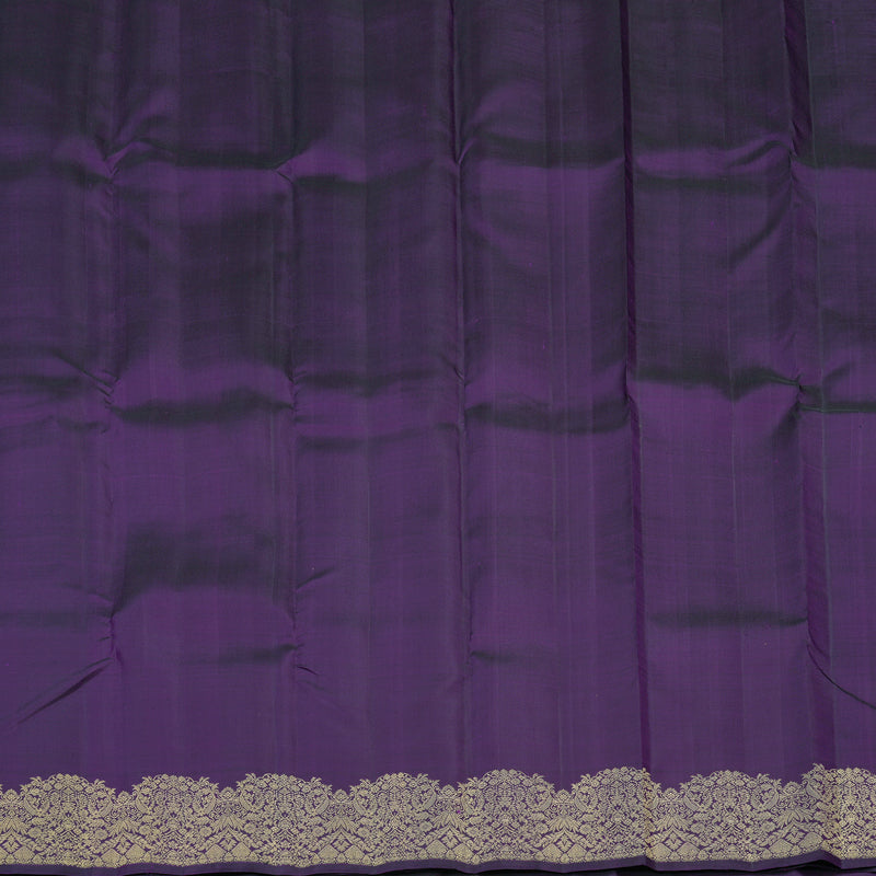 Hayagrivas Handloom Pure Kanjivaram Silk Saree in Royal Dark Purple KBE128D11-9