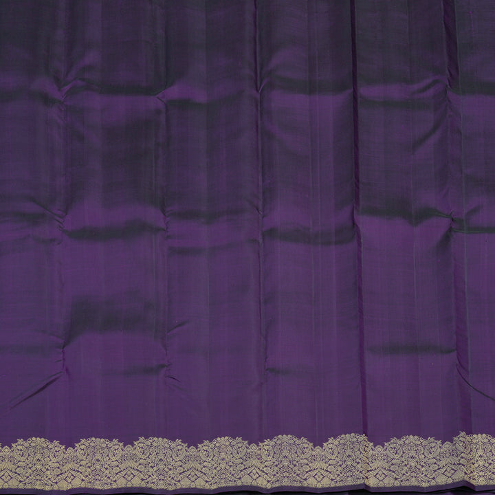 Hayagrivas Handloom Pure Kanjivaram Silk Saree in Royal Dark Purple KBE128D11-9
