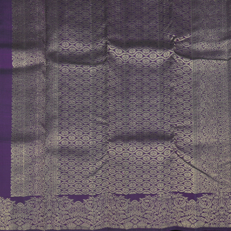 Hayagrivas Handloom Pure Kanjivaram Silk Saree in Royal Dark Purple KBE128D11-9