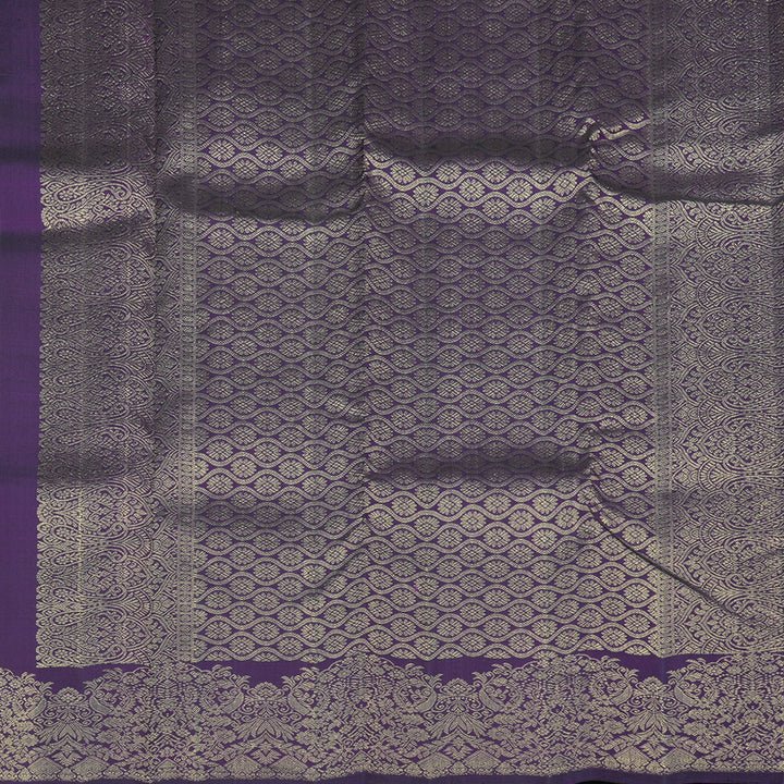 Hayagrivas Handloom Pure Kanjivaram Silk Saree in Royal Dark Purple KBE128D11-9