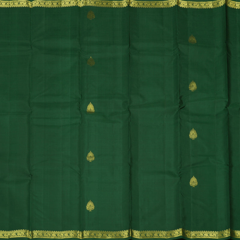 Hayagrivas Bottle Green Handloom Kanjivaram Silk Saree KBE128D2-1