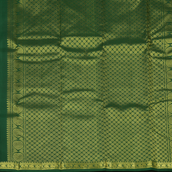 Hayagrivas Bottle Green Handloom Kanjivaram Silk Saree KBE128D2-1