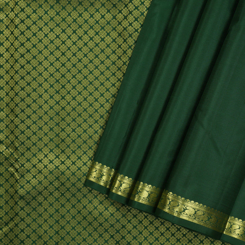 Hayagrivas Bottle Green Handloom Kanjivaram Silk Saree KBE128D2-1