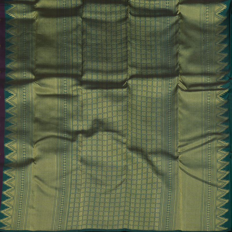 Hayagrivas Handloom Pure Kanjivaram Silk Saree in Majestic Dark Plum Purple KBE128D5-2
