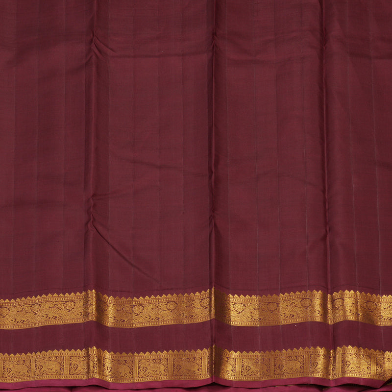 Hayagrivas Handloom Mango Orange Kanjivaram Silk Saree with Dark Maroon Border KBE1296J1-2