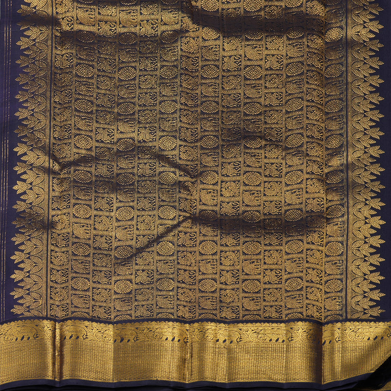 Hayagrivas Handloom Half White Kanjivaram Silk Saree with Nagapazham Border KBE1296J1-3