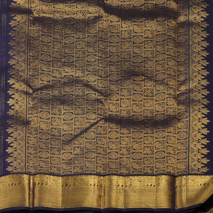 Hayagrivas Handloom Half White Kanjivaram Silk Saree with Nagapazham Border KBE1296J1-3